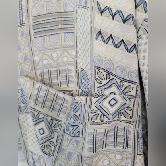 Joseph & Feiss Printed Silk Shirt Size 2X Cream - Picture 3 of 10